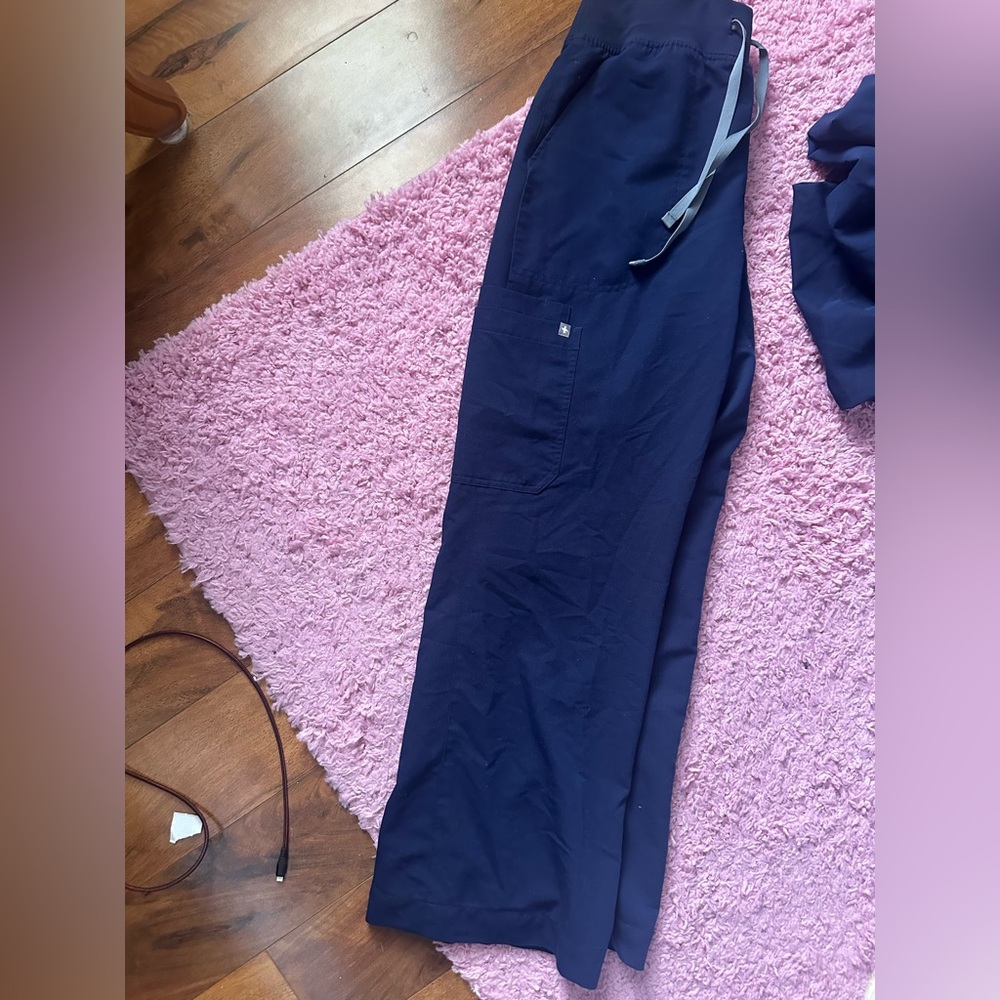 FIGS Navy Blue Wide Leg Scrub Pants
